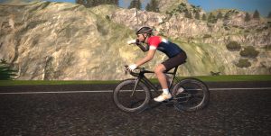 Bild: Zwift avatar vid vägkanten