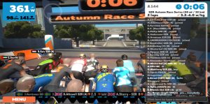 Bild: Zwift Race med några sekunder till start!